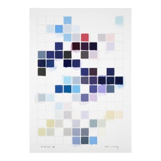 Contemporary Abstract Pencil and Acrylic on Fabriano-Pittura Paper "Sinnliche Komposition 45" by Kyong Lee For Sale