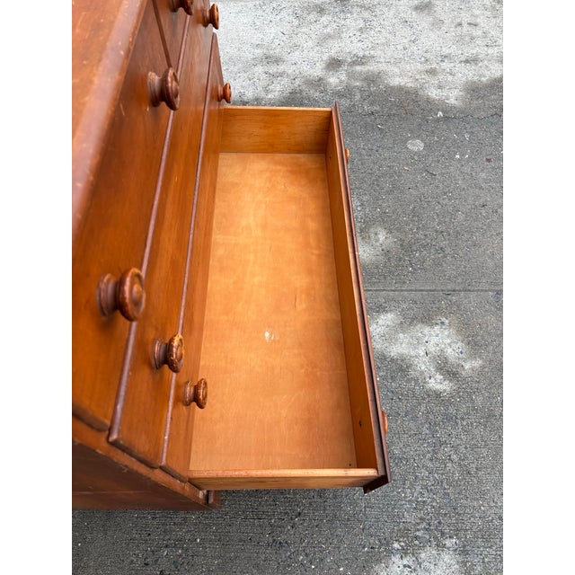 Early American Colonial Revival Chest of Drawers | Vintage Wooden Dresser | Mid Century Solid Wood Bedroom Dresser | Vintage Maple Dresser For Sale - Image 12 of 12