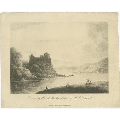 Antique english landscape etchings, castle & ruins – sherlock, 1811 a finely balanced pair of early 19th-century english...