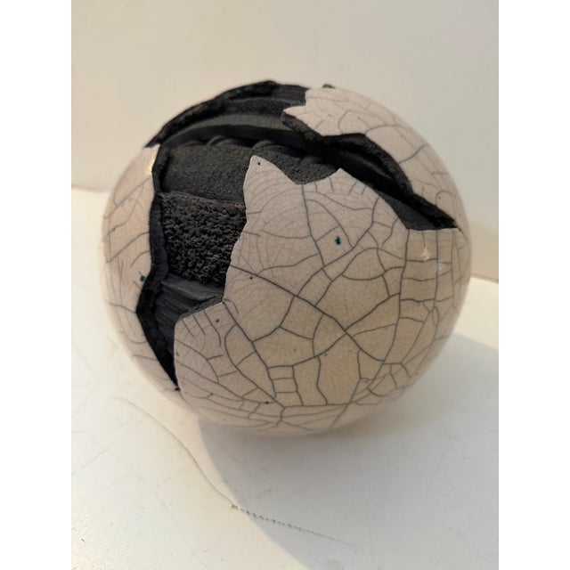 Vintage Michael Mick Raku Ceramic Sphere Sculpture For Sale In Miami - Image 6 of 9