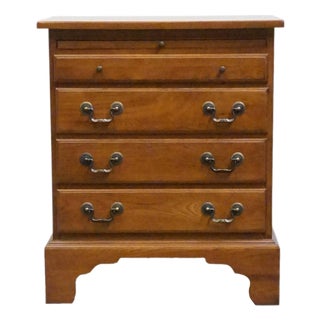 Keller Furniture Solid Cherry Early American Colonial Revival 24" Four Drawer Nightstand 2650 For Sale