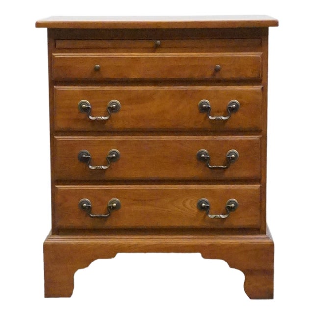 Keller Furniture Solid Cherry Early American Colonial Revival 24" Four Drawer Nightstand 2650 For Sale