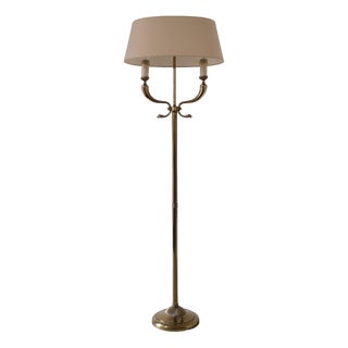 Neoclassical Brass Floor Lamp from Maison Jansen, France, 1960s For Sale