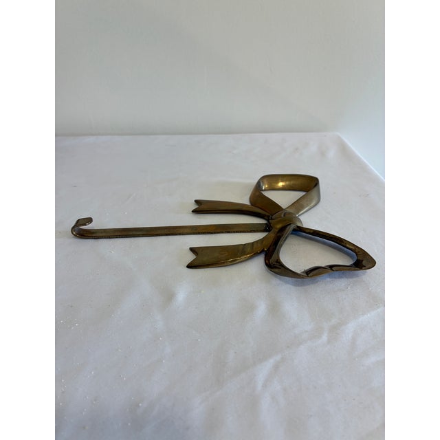 Metal Vintage Solid Brass Bow Wall Hook For Sale - Image 7 of 7