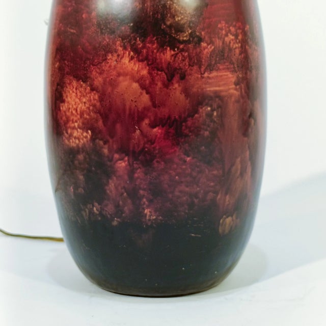 Black Italian Painted Ceramic Table Lamp, 1960s For Sale - Image 8 of 10