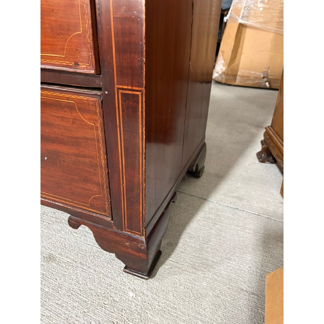 Brown English Mahogany Two Over Three Chest of Drawers, 19th Century For Sale - Image 8 of 12