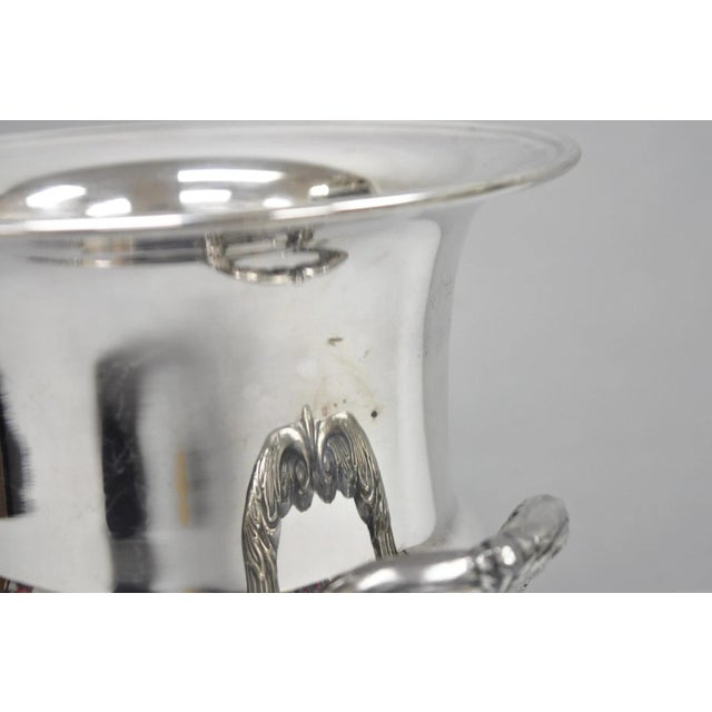 Vintage Regency Silver Plated Trophy Cup Urn Bar Champagne Chiller Ice Bucket For Sale - Image 9 of 11
