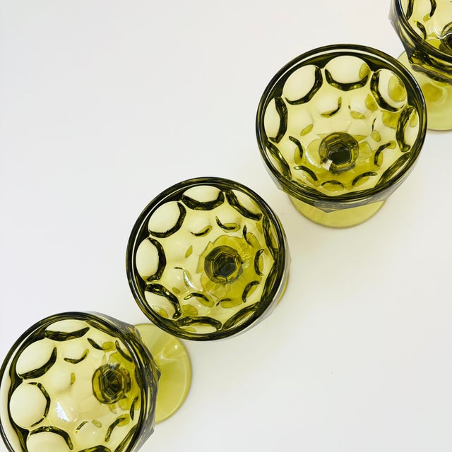 Provincial Green Coupe Glasses by Imperial Glass - Set of 4 For Sale - Image 9 of 10