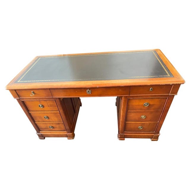 Antique English Victorian Partners Desk with Dual Functionality, 1880 For Sale - Image 6 of 17
