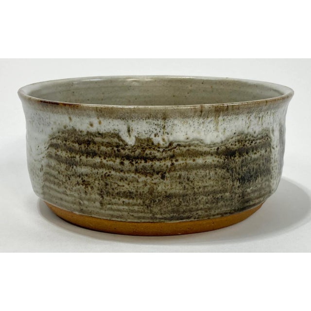 Abstract Vintage Two Tone Drip Glaze Matcha Bowl For Sale - Image 3 of 7