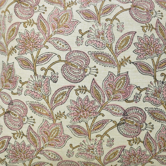 Textile Fabdivine Handmade Linen Blend Pillow Covers 12x20 Inch – Custard Apple Block Print Design For Sale - Image 7 of 9