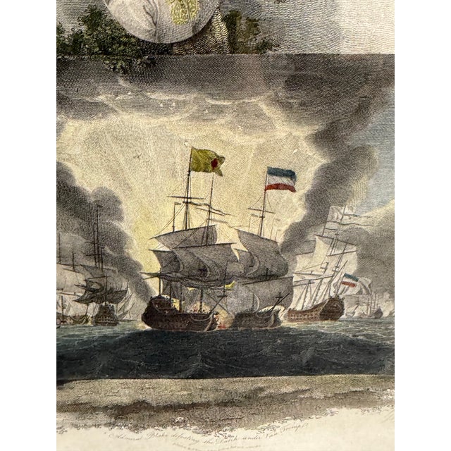 Maritime Battle Engravings, Framed, Set of Four For Sale - Image 9 of 12