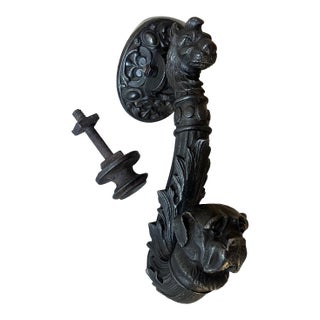19th Century French Door Knocker With Dog For Sale