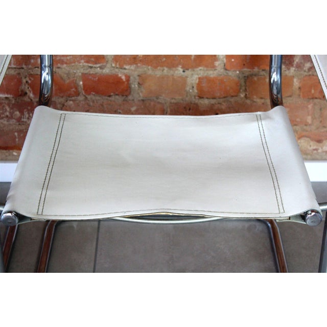 Vintage Italian White Leather and Chrome Cantilever Chairs, Italy, 1980s, Set of 4 For Sale - Image 13 of 18