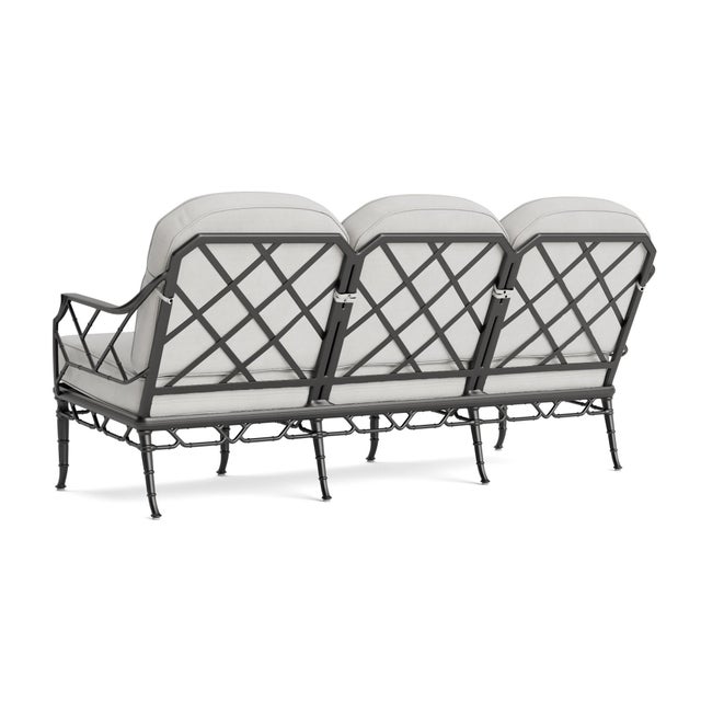 Not Yet Made - Made To Order Brown Jordan Calcutta Sofa, Textured Pewter frame with Fusion Dove fabric For Sale - Image 5 of 11