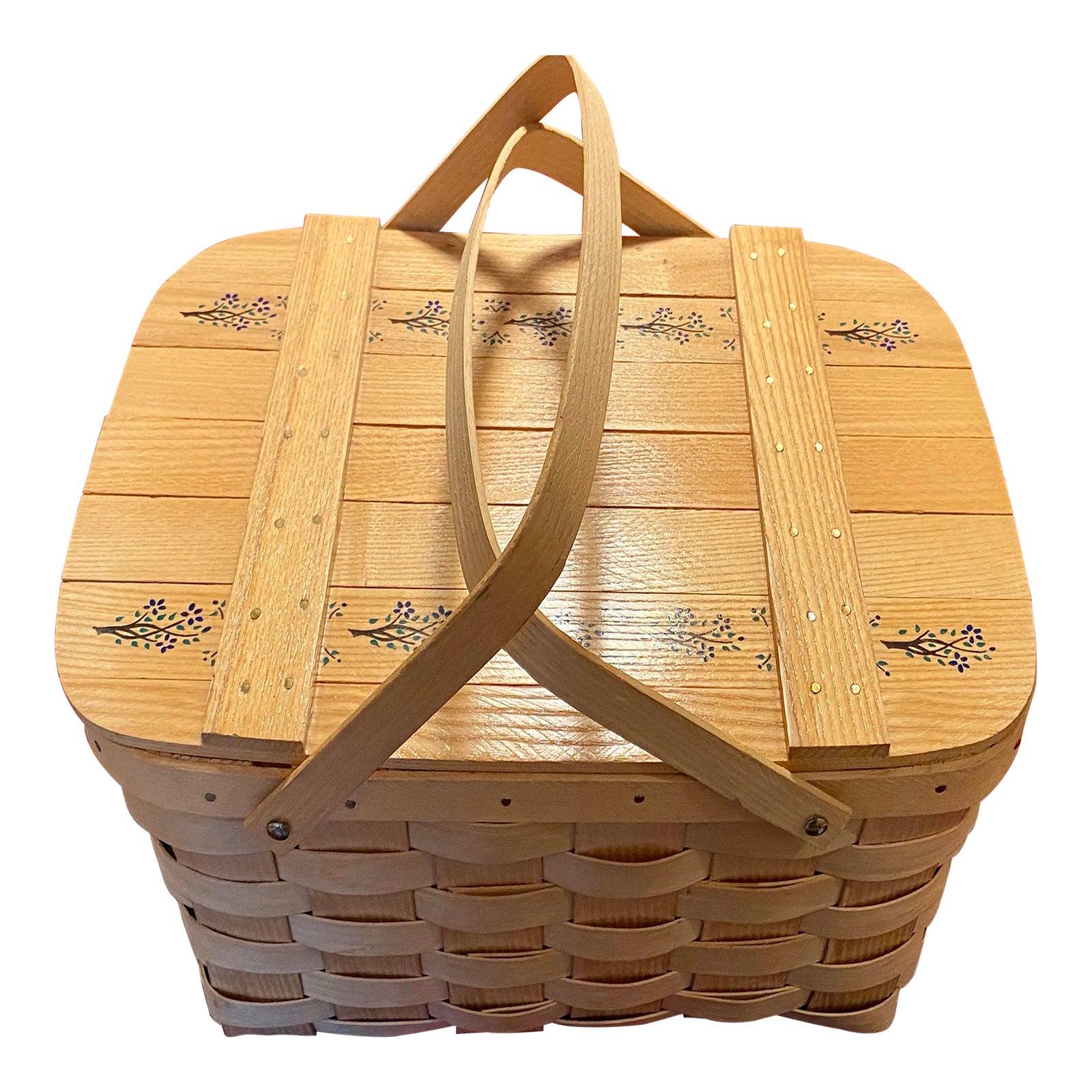 1980s Basketville Putney Vt HandPainted Picnic Basket Chairish