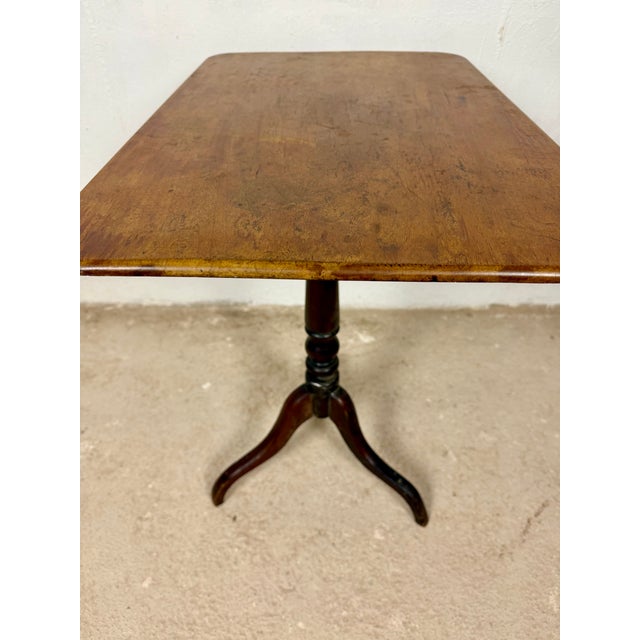 1940s 20th Century Spanish Rectangular-Top Side Table on Tripod Base, 1940 For Sale - Image 5 of 14