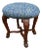 Italian Baroque Walnut Stool with Fortuny Upholstery For Sale