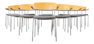Set of Twelve Swedish Modern Efg Offy Stacking Chairs