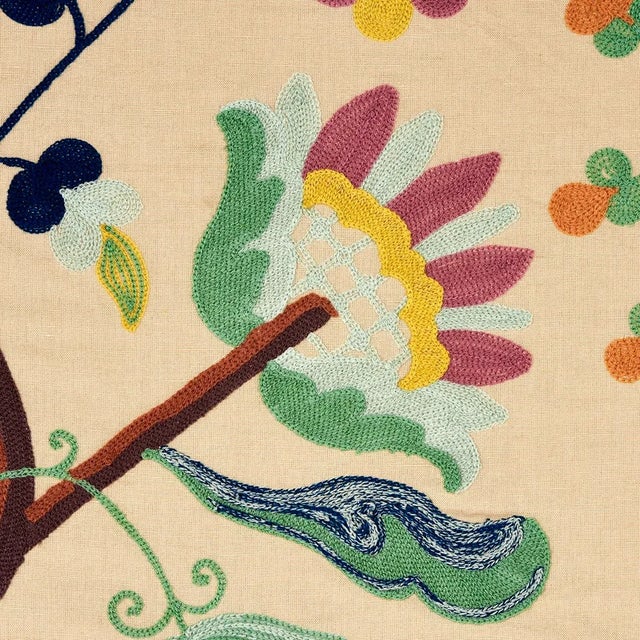 Traditional Sample - Schumacher Mandevilla Embroidery Fabric, Document For Sale - Image 3 of 6
