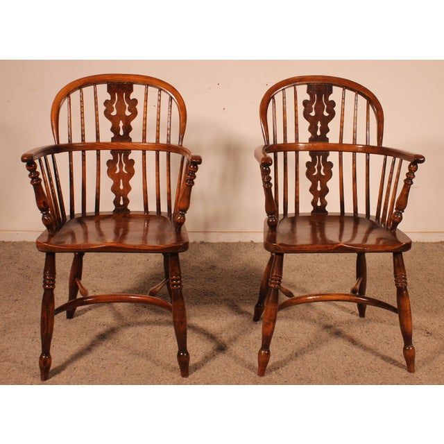 English Windsor Armchairs, Set of 2 For Sale - Image 12 of 12