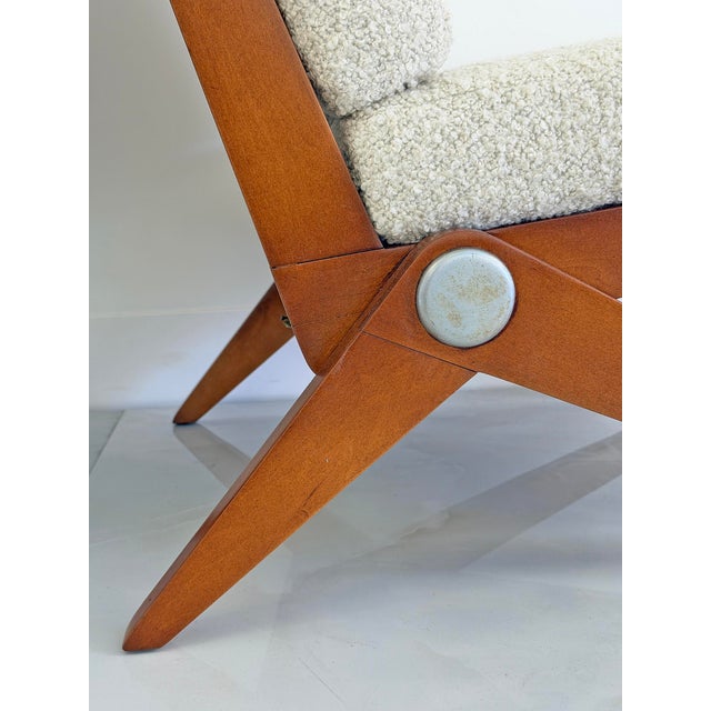 1960s Pierre Jeanneret Scissor Lounge Chairs, Knoll, 1965, Original Cushions Included For Sale - Image 5 of 15