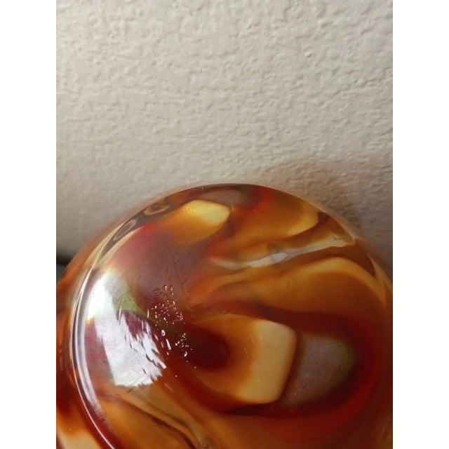 Art Deco Vintage Waterford Evolution Red Swirl Art Glass Vase For Sale - Image 3 of 6