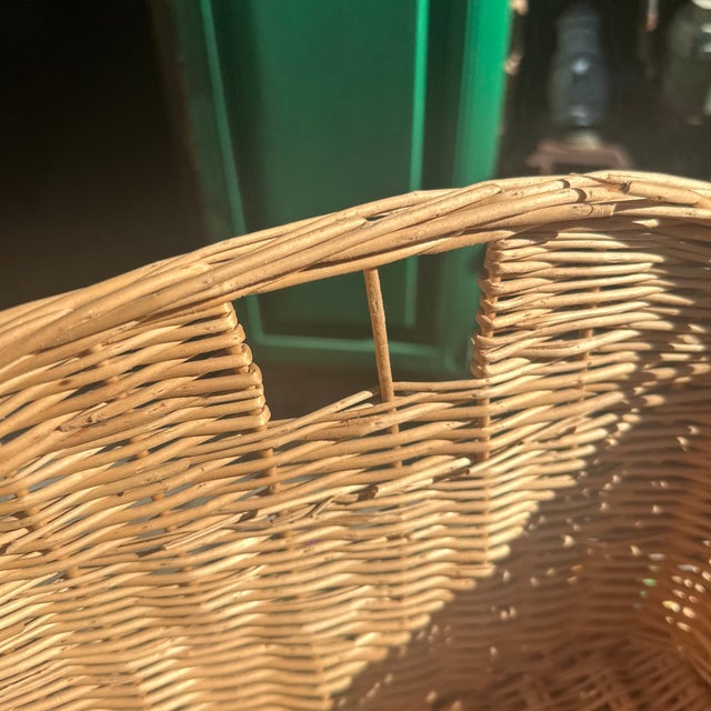 Wood Vintage Wicker Nesting Nantucket Style Bicycle Baskets For Sale - Image 7 of 8