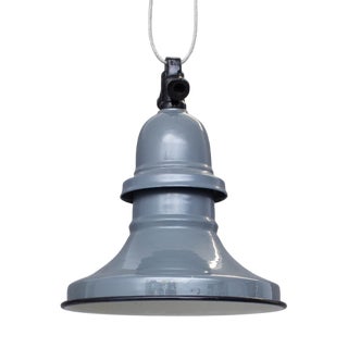 Industrial Enamel Ceiling Lamp in Grey, 2000s For Sale