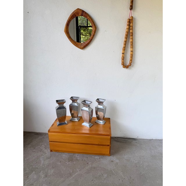 Vintage Vases in Aluminum, 1970s, Set of 4 For Sale - Image 3 of 18
