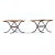 American Michael Taylor Style Petite Parquet Oa Side Tables With Iron X Base Swag Legs For Sale - Image 3 of 10