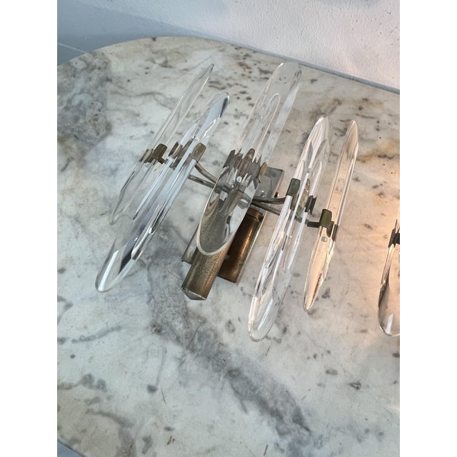 Mid-Century Modern Murano Glass and Brass Wall Lamps from Sciolari, 1960s, Set of 2 For Sale - Image 15 of 18