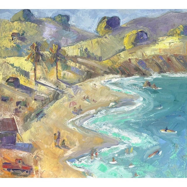 This was contemporary oil on canvas was painted at a beach in the Golden Gate Recreation area of California. It’s a...