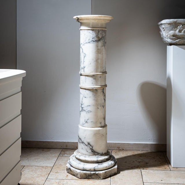 Gray Antique Marble Column, 1800s For Sale - Image 8 of 8