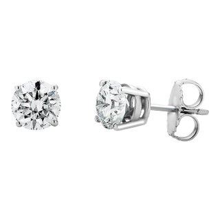 Classic Round Lab Grown Diamond Stud 2cttw 14k White Gold - 2 Pieces For Sale