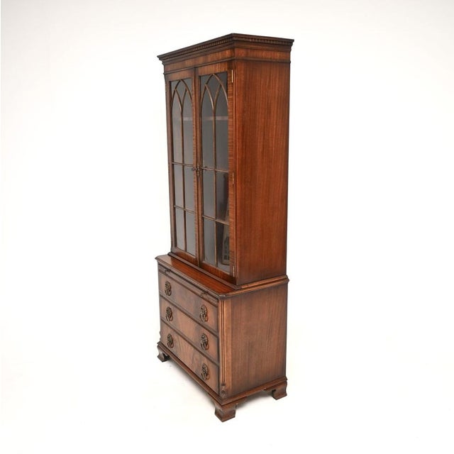 Antique Georgian Bookcase Cabinet, 1950 For Sale - Image 6 of 10