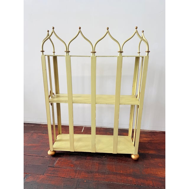 Hollywood Regency Hollywood Regency, Mid Century Style Tole Étagère, Brugar Design New York For Sale - Image 3 of 10