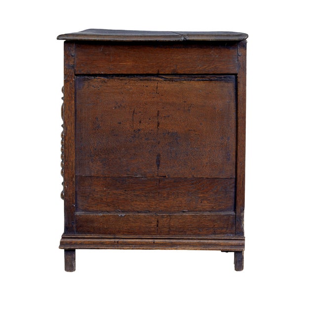 Wood 18th Century Small English Oak Coffer, 1790s For Sale - Image 7 of 8