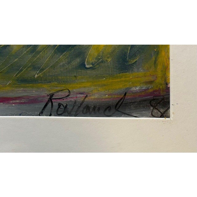 Paper Vintage 1982 Susan Rowland Abstract Expressionist Painting - Santa Fe Gallery For Sale - Image 7 of 12