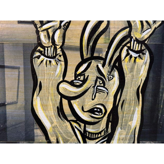 Black Nicely Framed Original Graffiti Collage Art For Sale - Image 8 of 11