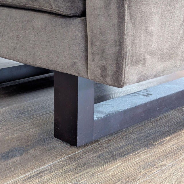 Brown Room & Board Wells Modern Brown Lounge Chair With Square Arms For Sale - Image 8 of 9