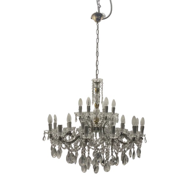 Large Crystal Maria Teresa Chandelier with 24 Lights, 1960s For Sale