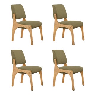 Arches II Dining Chairs in Oak and Bouclé from Insidherland, Set of 4 For Sale