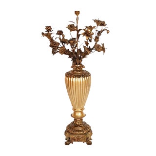18th-Century Gilt Bronze & Walnut Candelabrum For Sale