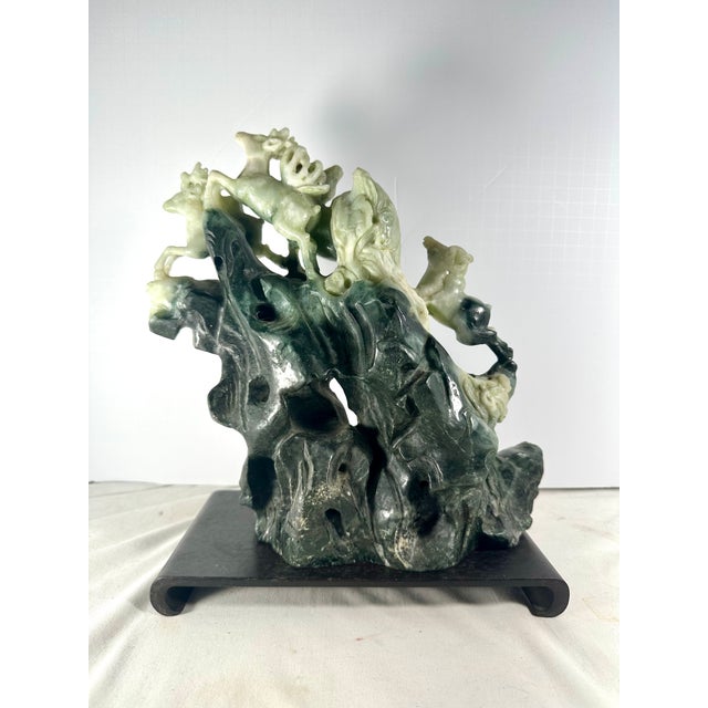 Chinese Natural Large Dushan Jade Carving Qing Dynasty For Sale - Image 10 of 16