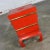Metal Vintage Asian Accent Table Removable Ice Chest Chinese Red Lacquer and Brass on Hoof Foot Base For Sale - Image 7 of 14