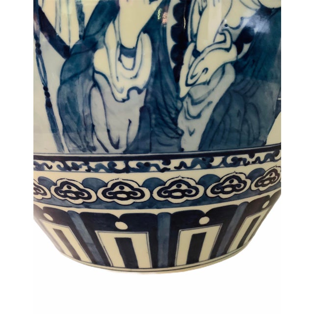 Vintage Large Cobalt Blue Chinese Porcelain Vase For Sale - Image 9 of 12