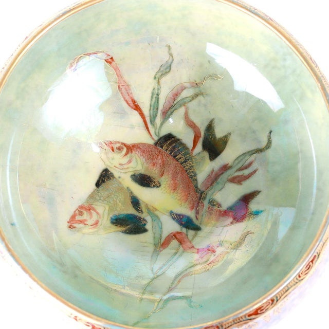 Antique Wedgwood Daisy Makeig-Jones Fairyland Lustre Fish-Themed Porcelain Bowl For Sale - Image 10 of 13