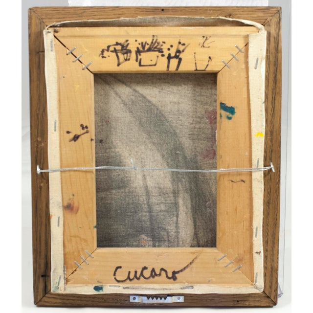 Pascal Cucaro Pascal Cucaro Framed Portrait of Man With Hat Signed San Francisco For Sale - Image 4 of 8