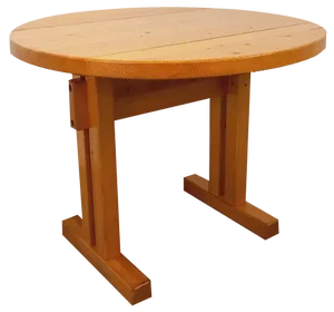 Vintage Round Dining Table in Pine by Charlotte Perriand for Les Arcs, 1970s